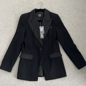 River Island black blazer with satin details. UK size 14, US size 10